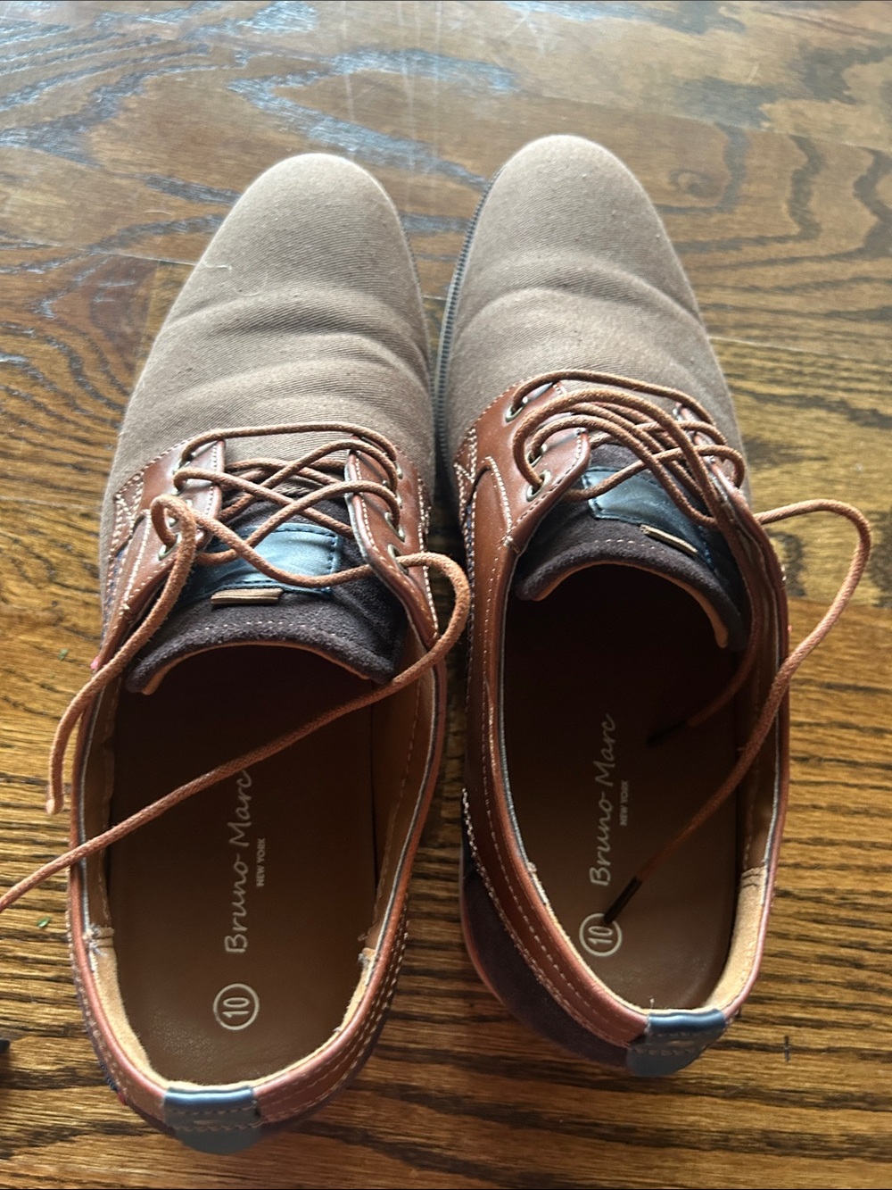 Bruno Marc Men's Brown Two-Tone Derby Shoes